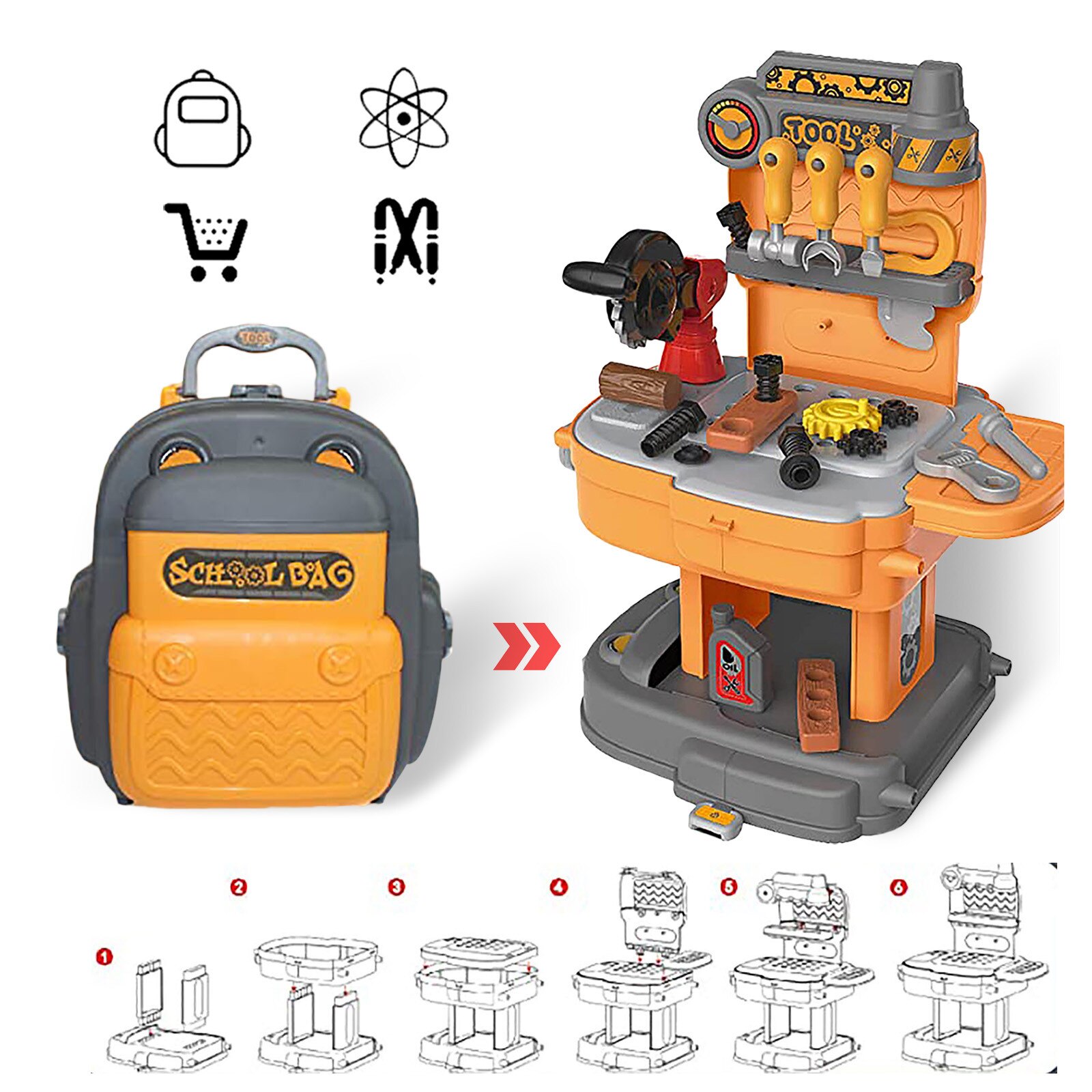Bolsa herramienta juguetes niño juego de ingeniería conjunto de herramientas Kit de caja con funda de transporte juguetes para 3 años de de modelismo Zabawki Dla Dzieci