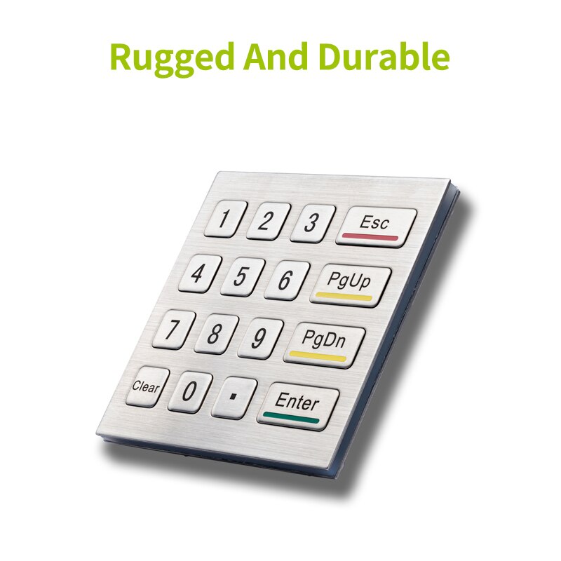 16 schlüssel IP66 Wasserdichte 304 Edelstahl Industrie metall tastatur Robustes Metall Tastatur