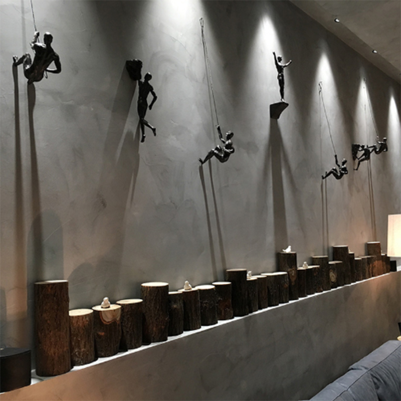 Wall Decoration Nordic Style Retro Man Climbing Wall Background Wall Decorations Hanging Statue Living Room Background