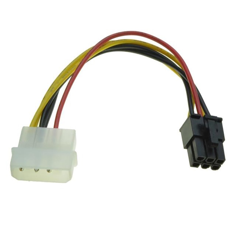 4 Pin Molex to 6 Pin PCI-Express PCIE Video Card Power Converter Adapter Cable