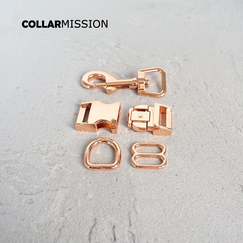 (metallspänne+justeringsspänne+d -ring+metallhundspänne/set) diy hundhalsband 15mm webbing sytillbehör pläterat spänne 4 slag