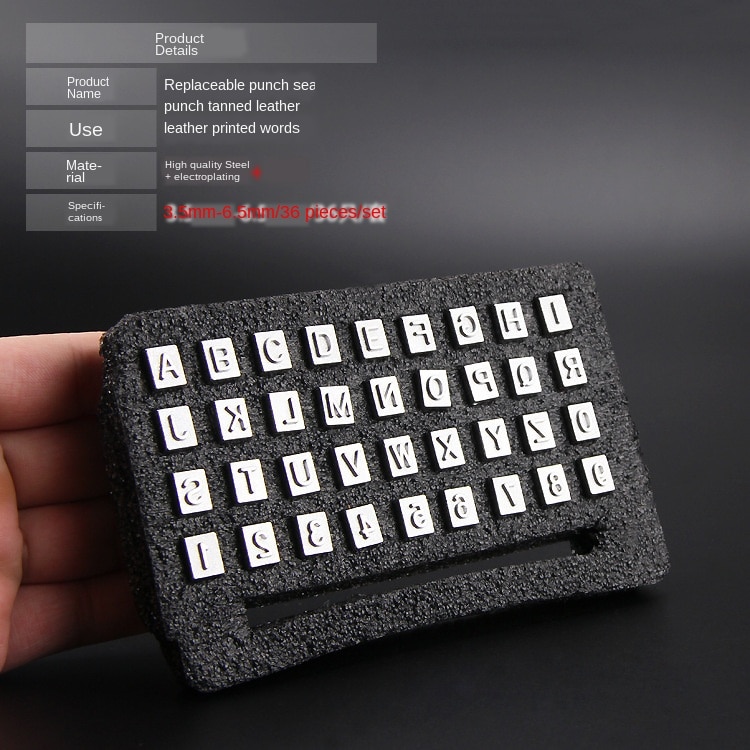 Sello de cuero para manualidades, herramienta de grabado artesanal, Sello de cuero con número del alfabeto de acero, sellos para manualidades, juego de grabado de molde de impresión de Metal, 36 Uds.