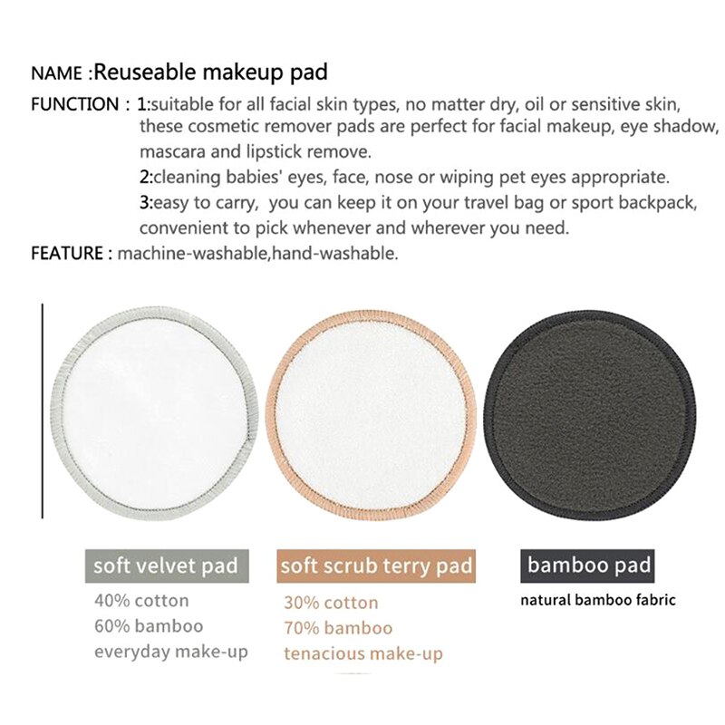 1Pcs Double Sided Makeup Sponge Soft Fiber Lazy Makeup Remover Puff Easy to Use Facial Wash Puff Beauty Make Up Remover Tools