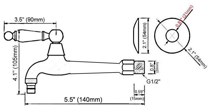 Wall Mount Cold Water Basin Faucet Antique Red Copper Washing Machine Taps Bathroom Mop Pool Taps Bibcocks Zh008