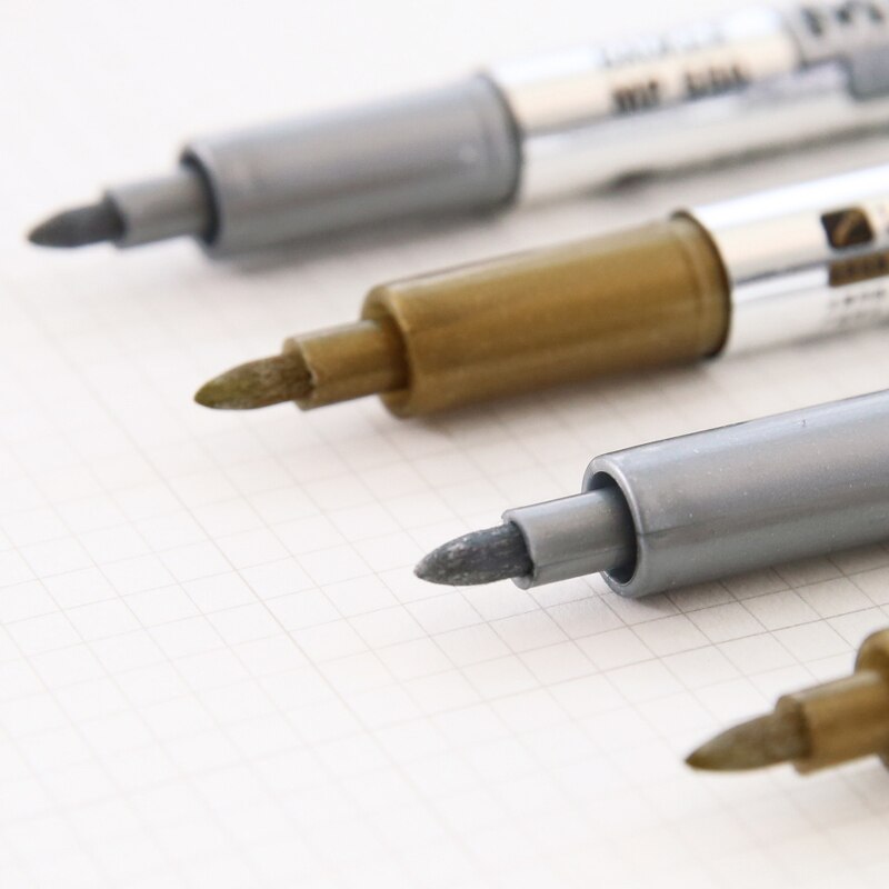 Metal vandtæt permanent maling tusch penne guld og sølv fra 1.5mm copic tuscher pen studerende kontorartikler