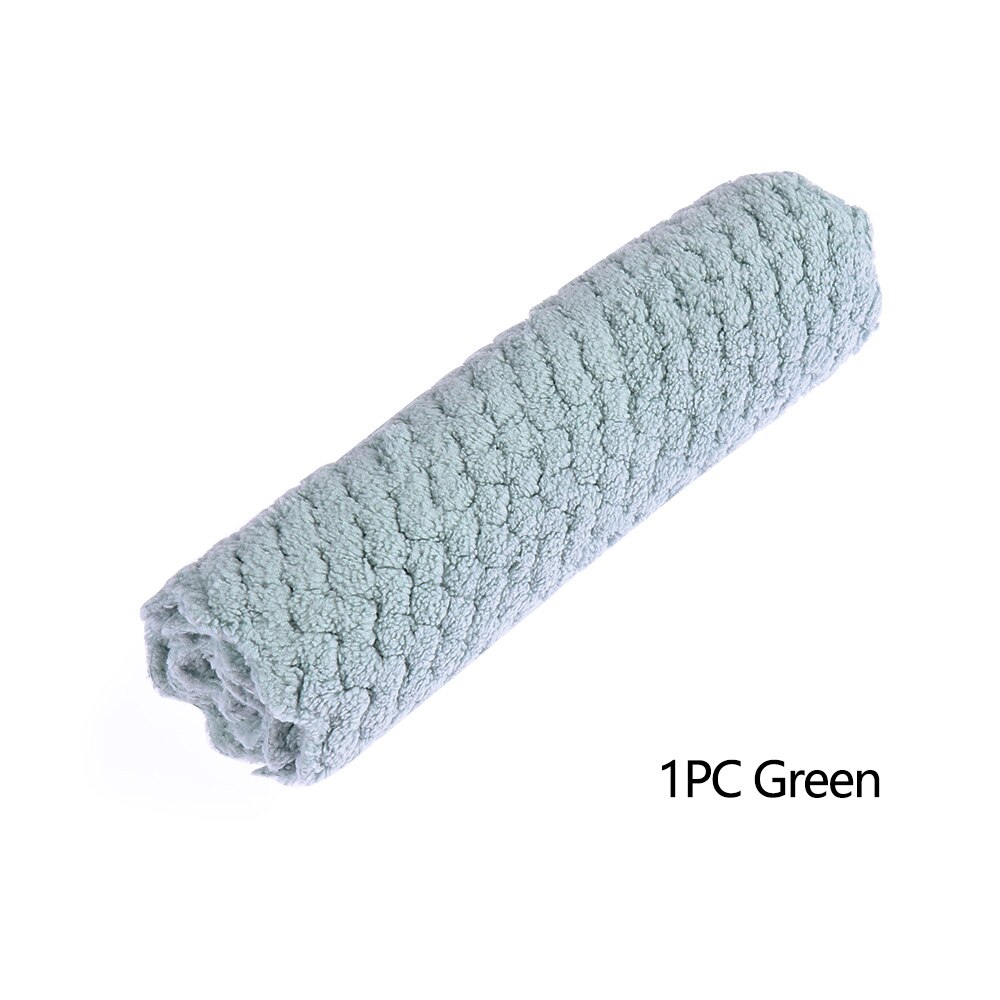 1PC Anti-grease Dish Cloth Bamboo Fiber Washing Towel Scouring Pad Kitchen Household Supplies Cleaning Rags Tools 4 Styles: Style 3-Green