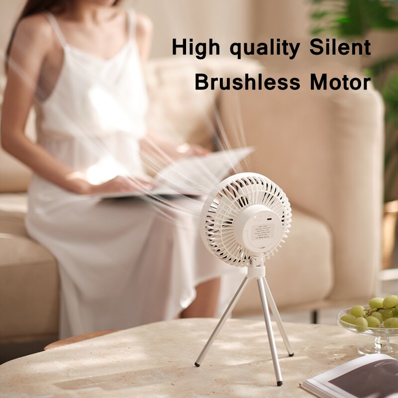 Tripod Floor Standing Cooler Fan USB Chargeable Silent Camping Ceiling Fans For Home Room Portable Air Conditioner Ventilador