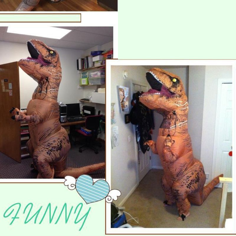 Inflatable Dinosaur Cosplay Costume Child Adults Halloween Blowup Outfit