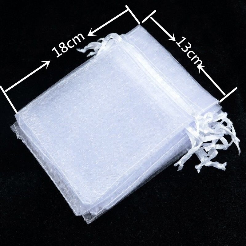 50 sztuk (13x18cm)Organza opakowanie na biżuterię upominek cukierki wesele Goodie pakowanie sprzyja ciasto słodycze woreczki torby obecne