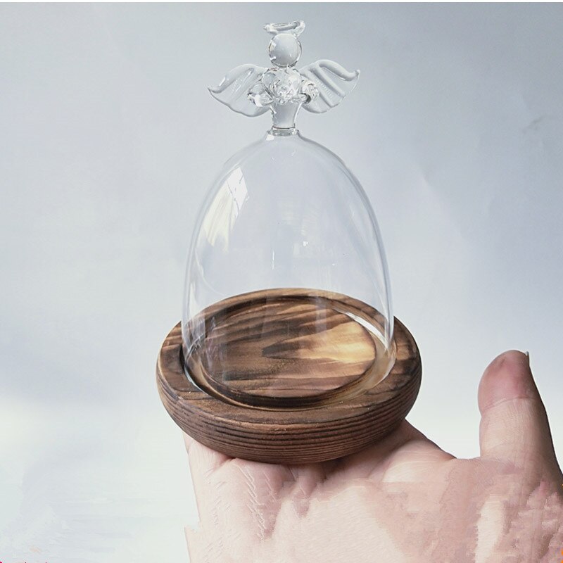 8.5*9cm Angel Top Glass Dome Home Decoration Diameter=8.5cm Height=9cm Different Base Glass Dome DIY Wedding Favor Friend