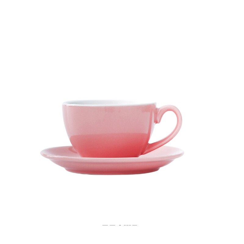 Chanshova modern enkelhet keramik 200ml porslin kaffekoppar och fat set tekopp set mugg dricksredskap  h046: Rosa