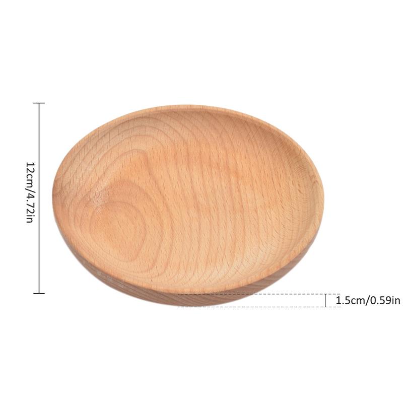 Plato redondo de madera de haya para cena, bandeja occidental de servicio de postre, organizador de aperitivos, fruta seca, soporte para decoración del hogar, 1 ud.: circle2