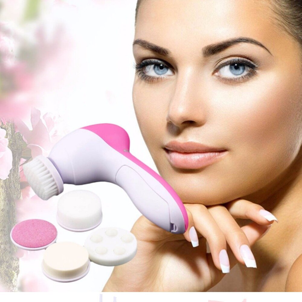 5 in 1 Elektrische Wassen Gezicht Reinigingsmachine Gezichtsreiniger Pore Cleaner Body Reiniging Massage Mini Skin Beauty Massager Brush