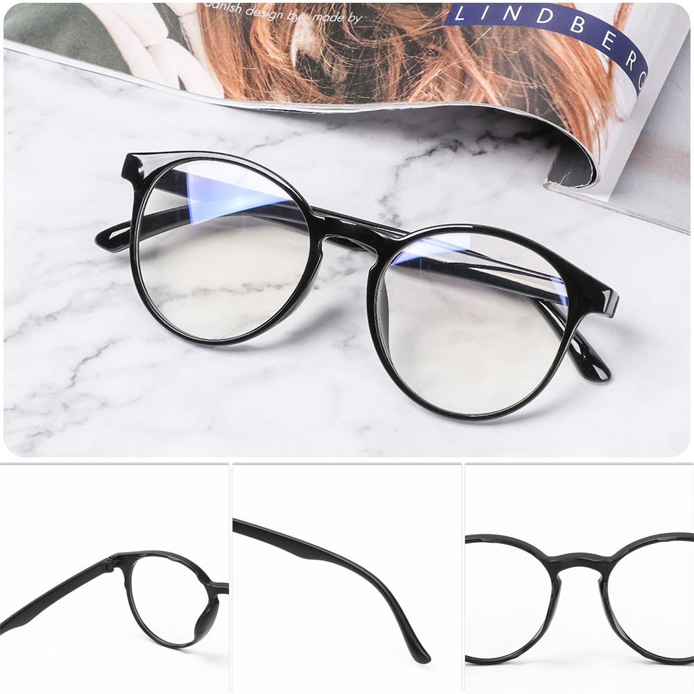 Computer Classic Transparent Round Glasses Anti Blue Glare Frame Clear Lens Myopia Glasses Vintage Eyeglasses Optical Spectacle