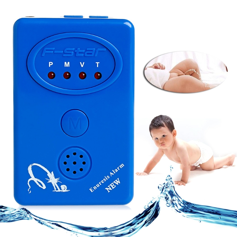 Erwachsene Baby Bettnässen Enuresis Urin Bettnässen Alarm + Sensor Mit Klemm Blau