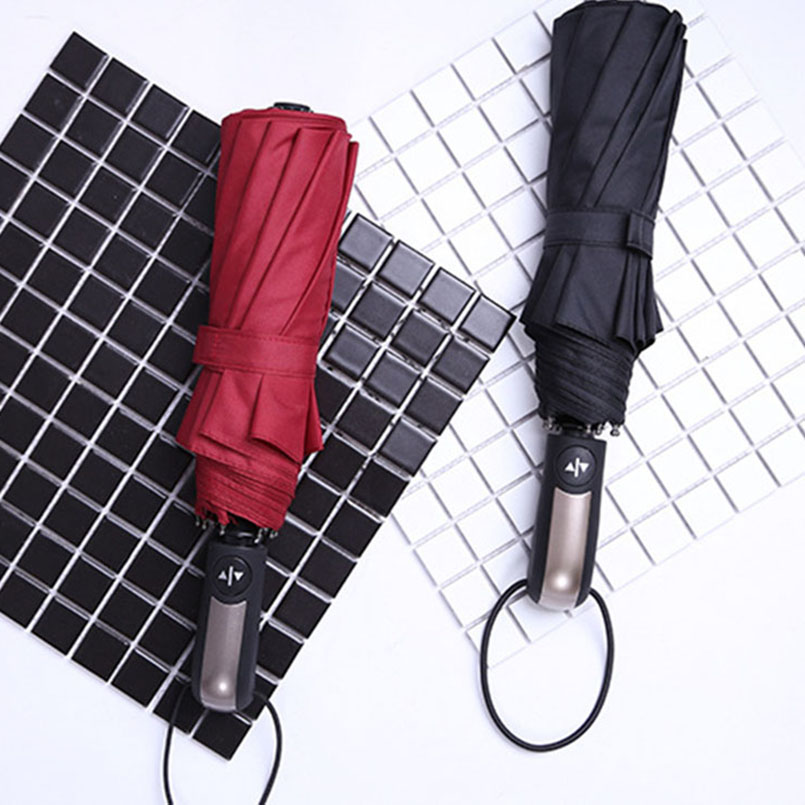 Wind Resistant Folding Automatic Umbrella Rain Women Auto Luxury Big Windproof Umbrellas Rain For Men Black Coating 10K Parasol