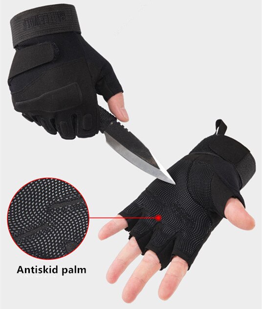 Gants tactiques pour hommes, moto demi-doigt, pilote de soldat spécial, protection des fans de l'armée Black Hawk, haute quantité