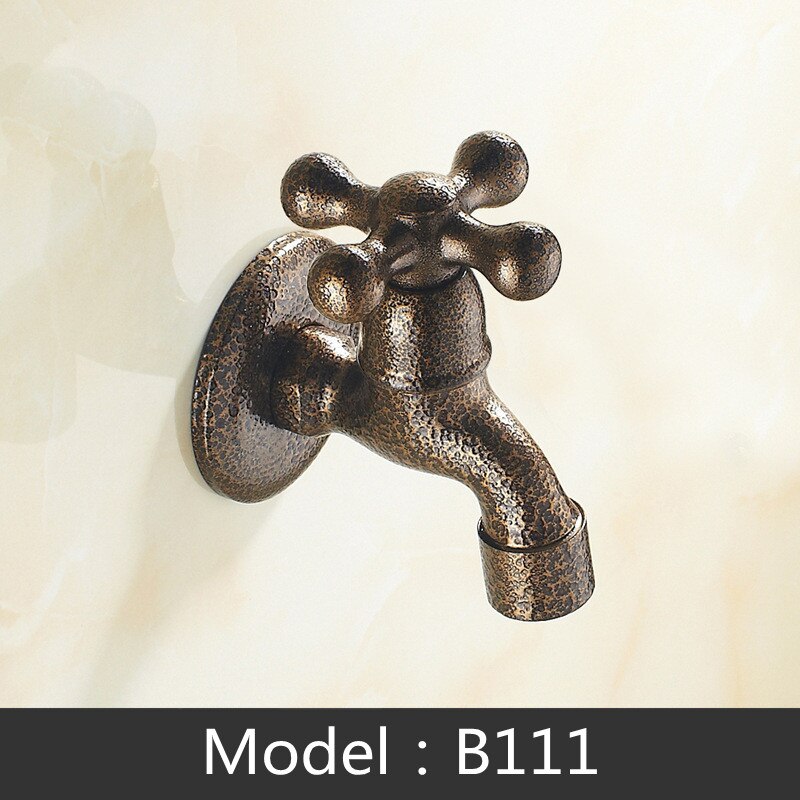 Variety Brass Lengthen Wall Mounted washing machine Bibcock Decorative Outdoor Garden Faucet one-in and two-out single cold Taps: B111