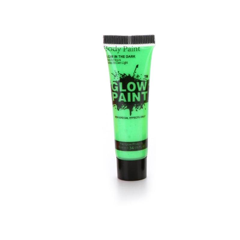 1Pcs 25Ml Nachtlampje Gezicht Verf Lichtgevende Make Fluorescerende Bodypaint Pigmenten Gezicht Body Art Verf Makeup Tools schmink: green