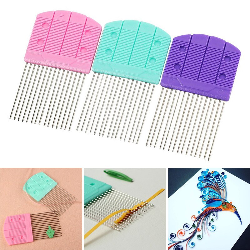 Quilling peigne papier pour travaux pratiques | Boucle de création, outil d'artisanat accessoire 15 broches papier pour travaux pratiques, outils