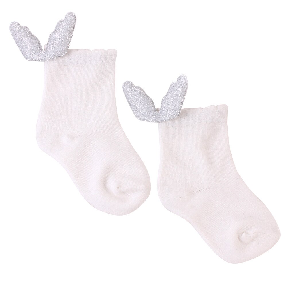Baby sokker søde vinger bløde bomulds sokker til bebe nyfødte spædbarn piger drenge børnesokker baby pige tøj tilbehør: Hvid / S 0 1 år gammel