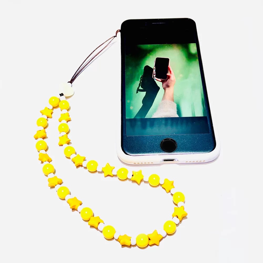 Blauwe Ster Bohemian Rainbow Star Mobiele Telefoon Keten Voor Vrouwen Acryl Regenboog Hart Geometrische Kralen Mobiele Telefoon Keten: Roest Rood