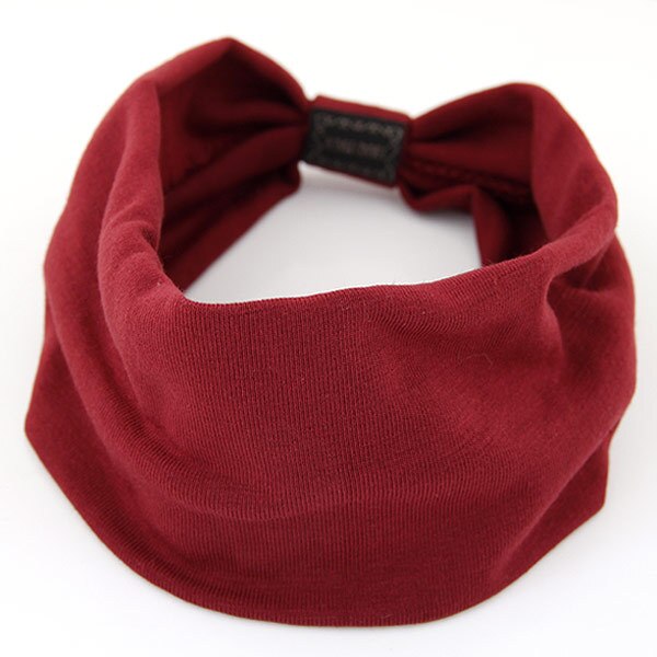 Women Solid Cotton Soft Hair Bands Casual Comfortable Headband Turban Bandanas Hair Holder Hair Accessories: red