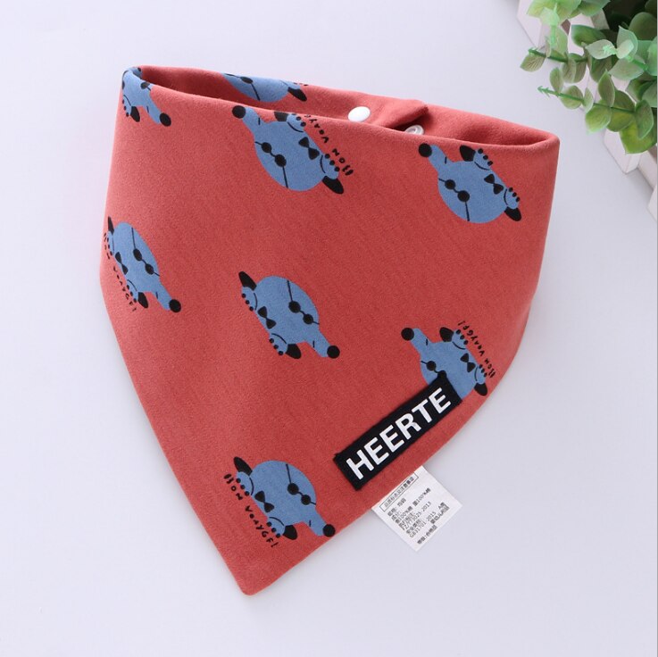 Baby Feeding Bibs Print Bandana Burp Cloths Saliva Bibs Newborn Infant Care Toddler Scarf Animal Double Sides Cotton: WHT011A