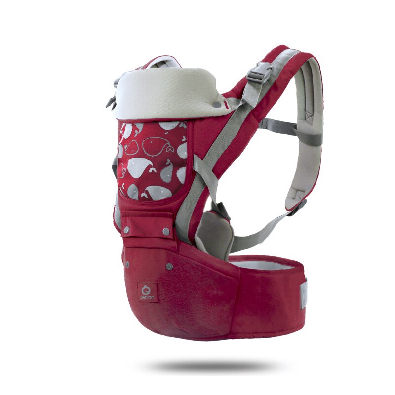 Kangaroo Baby Bag Pouch Sling Hip Child Carrier Ergonomic Baby Front &amp; Back Hoodie Baby Carrier Hipseat Multifunction Carrier: Red