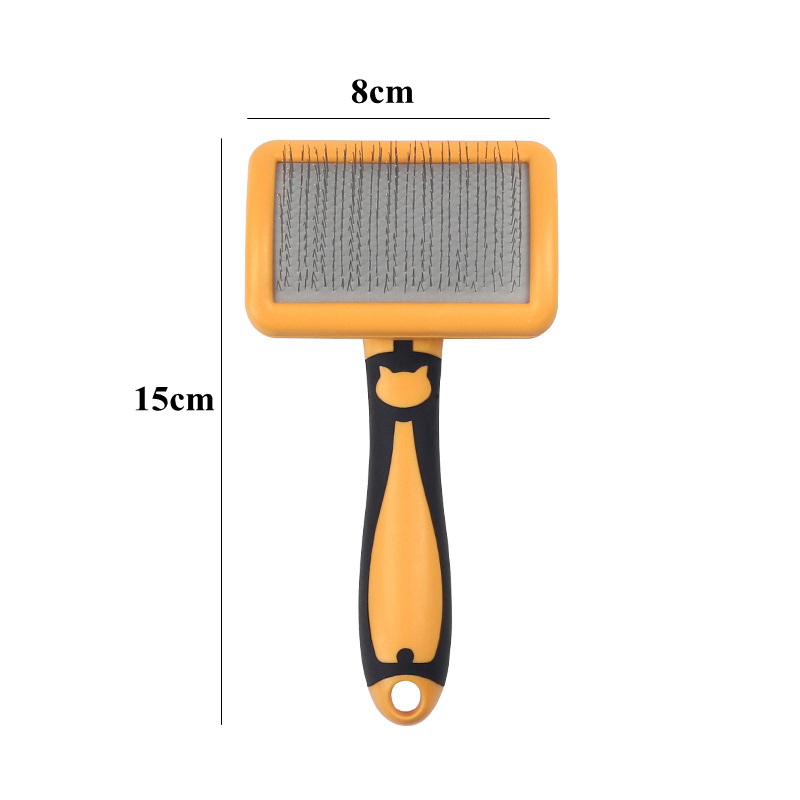 Cepillo para perros, peines de acero inoxidable para perros, cepillo de masaje para el cuidado de perros, utensilio para eliminar el pelo de mascotas, Herramientas de limpieza, peine para gatos con mango suave: Rojo