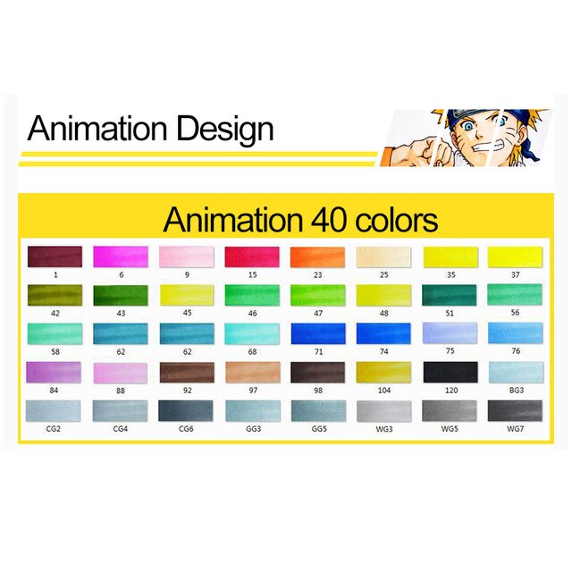 Conjunto de marcadores TouchFive de 30/40/60/80 colores, marcadores de dibujo de doble cabeza, tinta a base de Alcohol aceitoso, materiales de arte para dibujar: 40 animation design