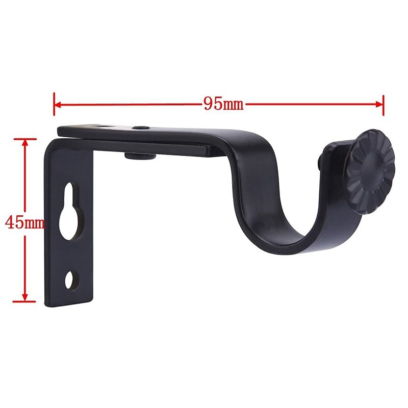 6 Stuks Zwart Verstelbare Gordijn Staaf Beugels Premium Stalen Staaf Beugel Voor Muren Gordijn Rod Holder