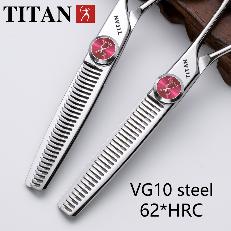 Tijeras de peluquería profesionales TITAN, herramienta de corte de pelo para adelgazar, acero vg10, 6,0, 6,5 pulgadas, herramientas de corte de salón