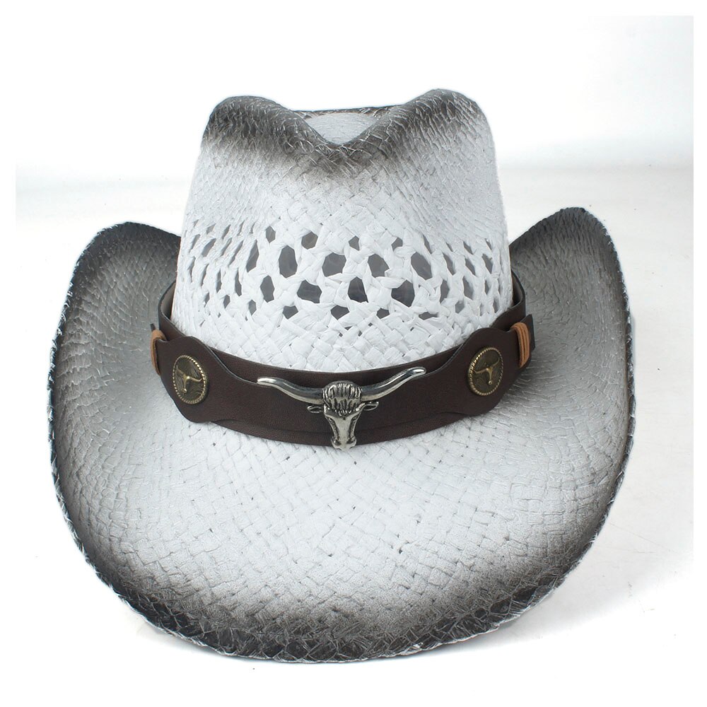 Männer Frauen Stroh Western Cowboy Hut Sommer Breiter Krempe Hut Im Freien Sombrero Hombre Cowgirl Hut