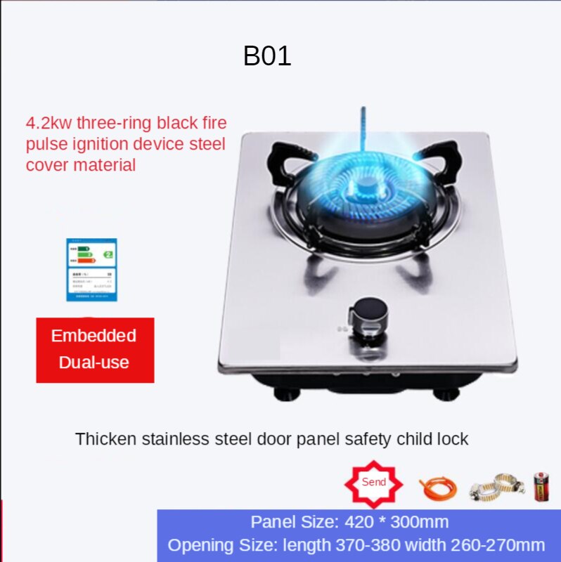 Gasherd Einzel Herde Haushalts Tisch eingebettet Dual Zweck 3800W Energie Natürliche Gas Gas Herde Gehärtetem Glas Tisch Herde CY: B01