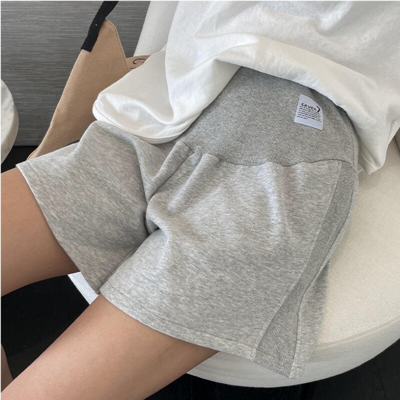 Pantalones cortos de maternidad para mujer embarazada, pantalón de chándal informal de cintura alta, con soporte para el Abdomen, de secado rápido