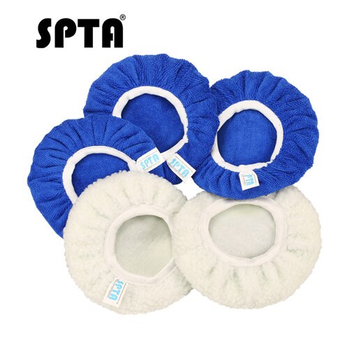 SPTA 7 Inch & 8 Inch Car Polisher Bonnet Max Waxer Bonnet Polishing Pad Sets For Wash 7 Inch & 8 Inch Car Polishers Pack of 5Pcs: 5Pcs Mix Bonnet