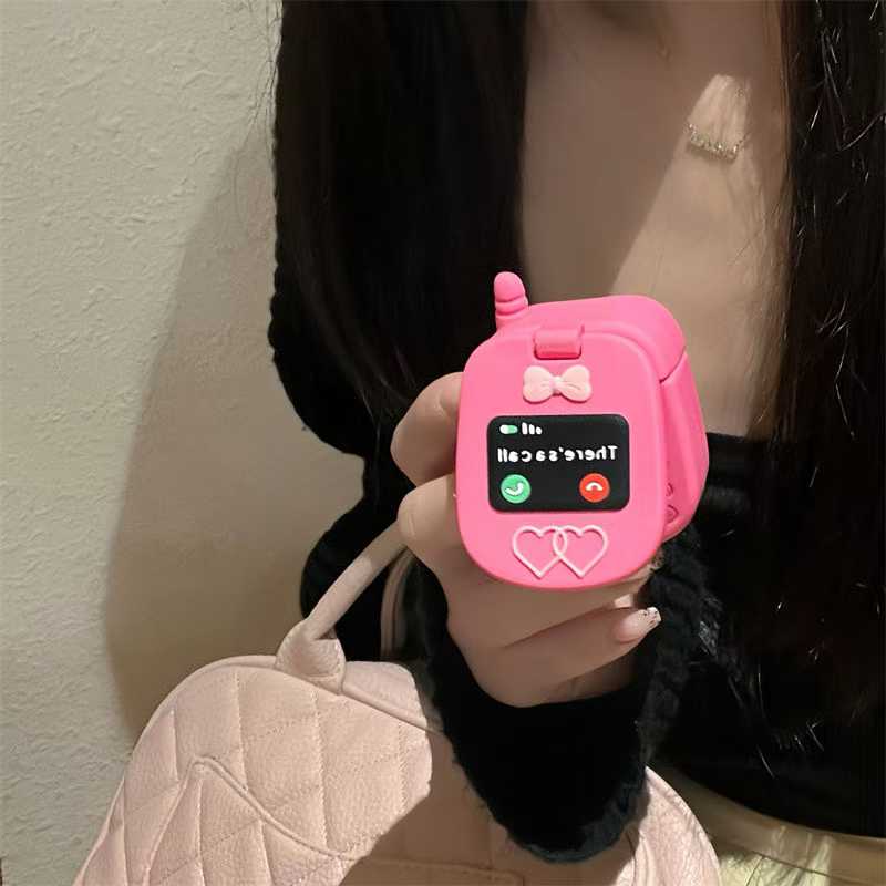 Lindo modelo de teléfono móvil Kawaii Flip Mirror funda de silicona para auriculares para Airpods 4 3 1 Pro 2 Air Pods Pro2 Airpods4 funda para auriculares