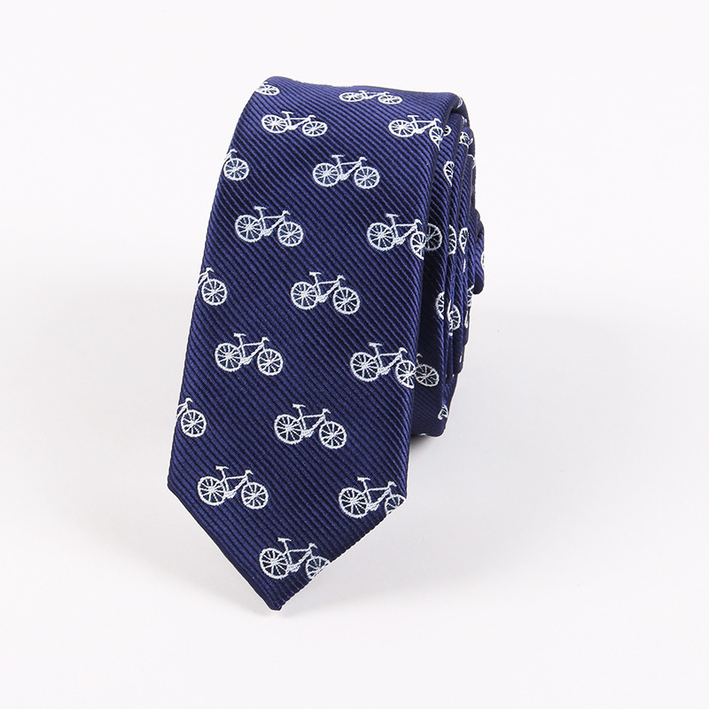 Corbata de Halloween de 6CM para hombre, corbatas estrechas de poliéster con calavera para bicicleta, corbatas azules marino informales, traje de , accesorios de Cuello de camisa: plum