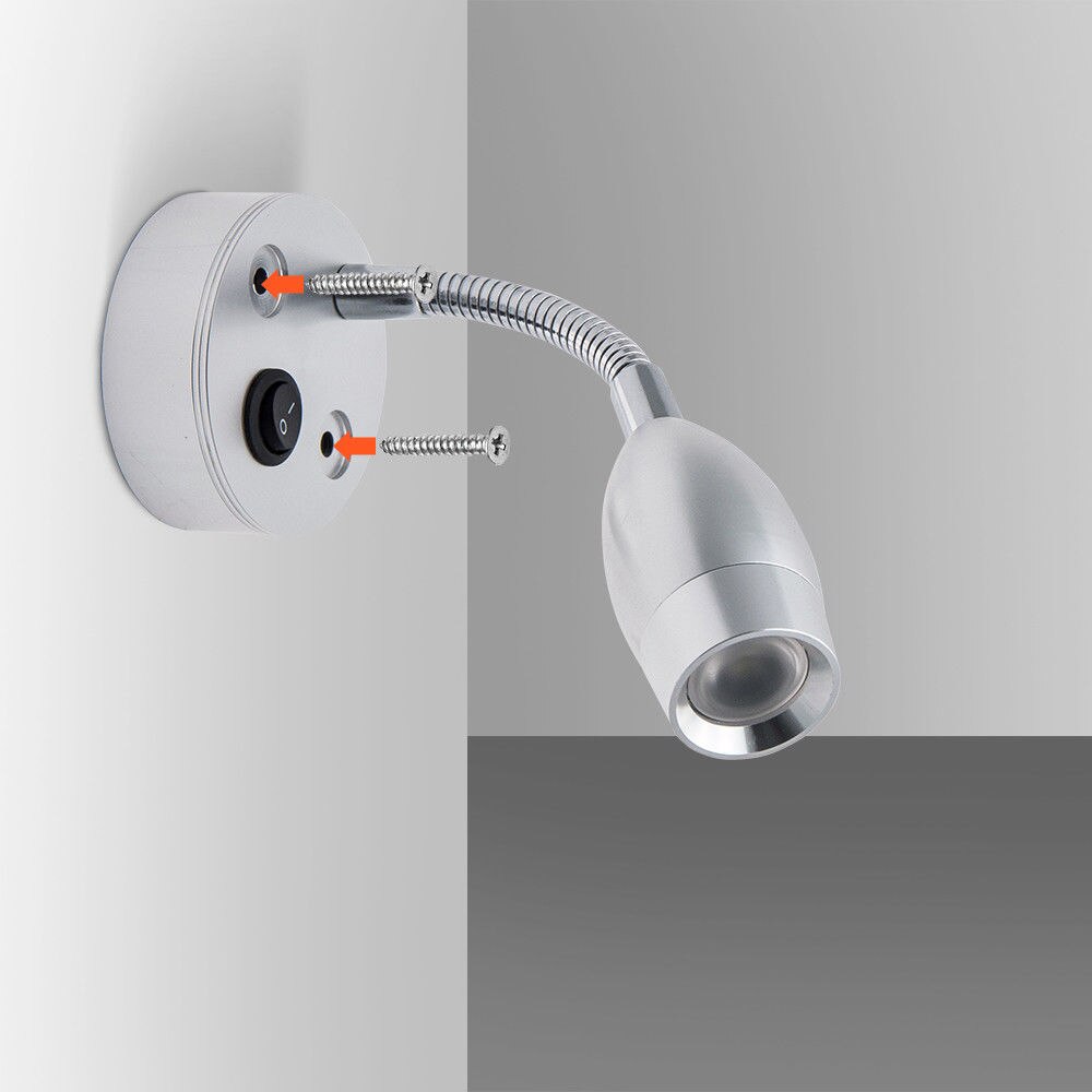 LED Spot Reading Light Switch Camper Van Caravan Boat Interior Warm Light 12V 3W