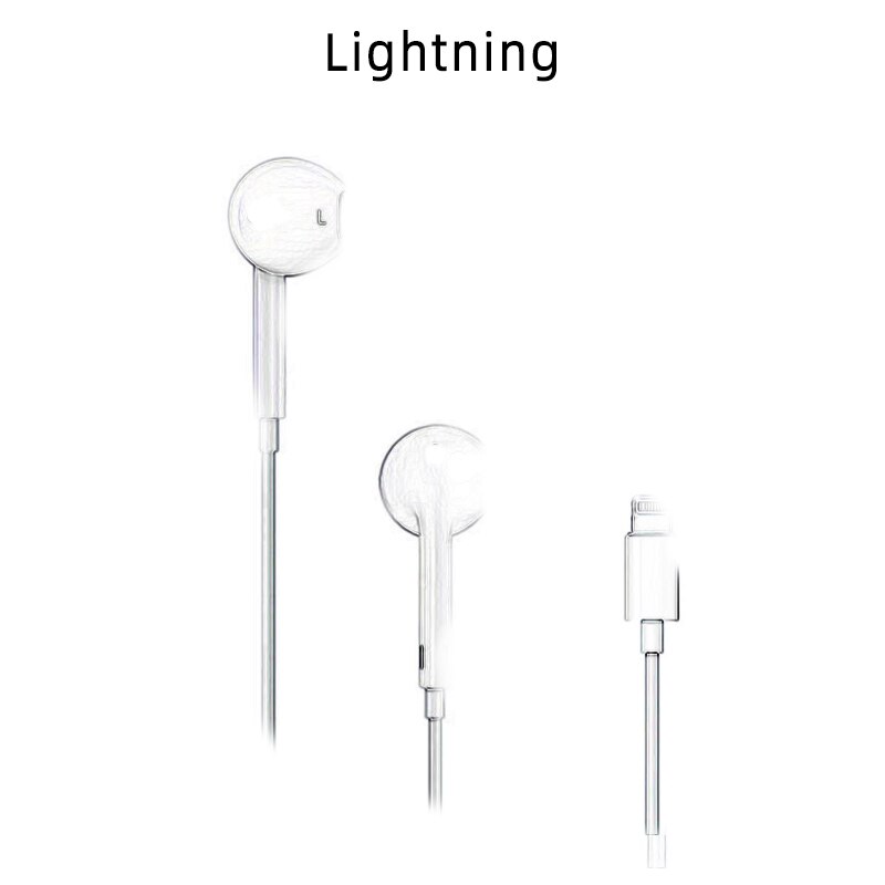 Headphones with Cable and Microphone for mobile Laptop PC Headphone Type C Lightning 3.5mm: Lightning