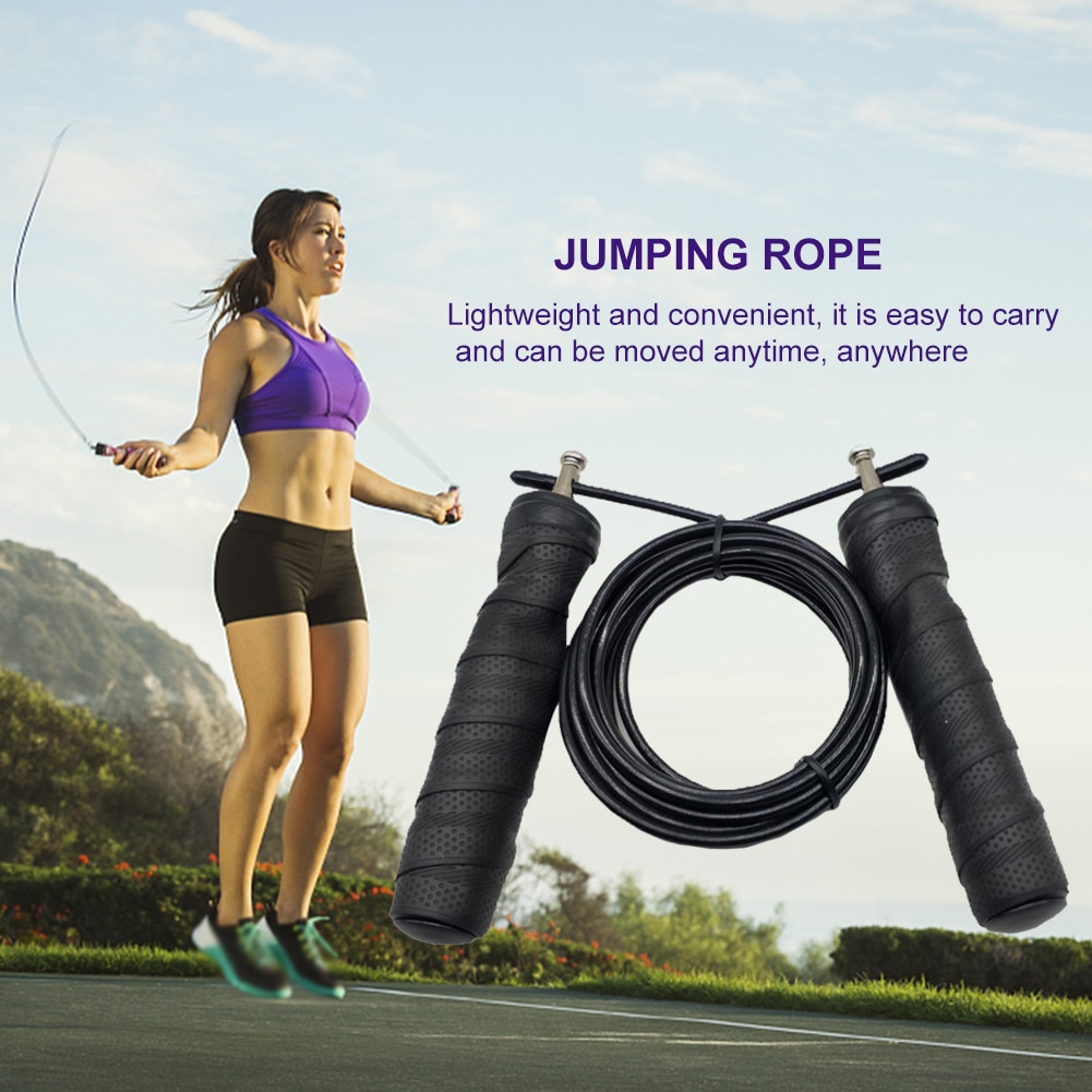 Fitness grip handtag gym stållina lång snabb hastighet hoppning justerbar hoppar träningsutrustning
