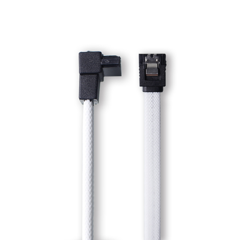 Rise -2 stück 50cm sata 3.0 iii sata 3 7- pin datenkabel rechtwinklig 6gb/ s ssd-kabel hdd festplatten-datenkabel mit nylon-ummantelung (weiß)