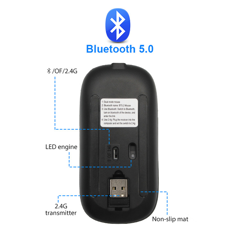 Drahtlose Maus RGB Wiederaufladbare Bluetooth Mäuse Drahtlose Computer Mause LED Backlit Ergonomische Gaming Maus für Laptop PC