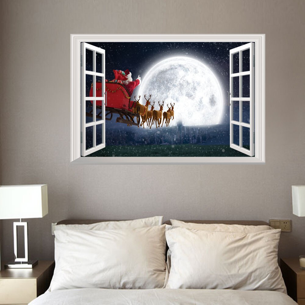 3D Weihnachten Fenster Zauberstab Aufkleber Große Weihnachten Schneemann Fenster Gel Gelee Aufkleber Weihnachten Party Hause Glas Dekor Zauberstab dekor 2Stck: 7
