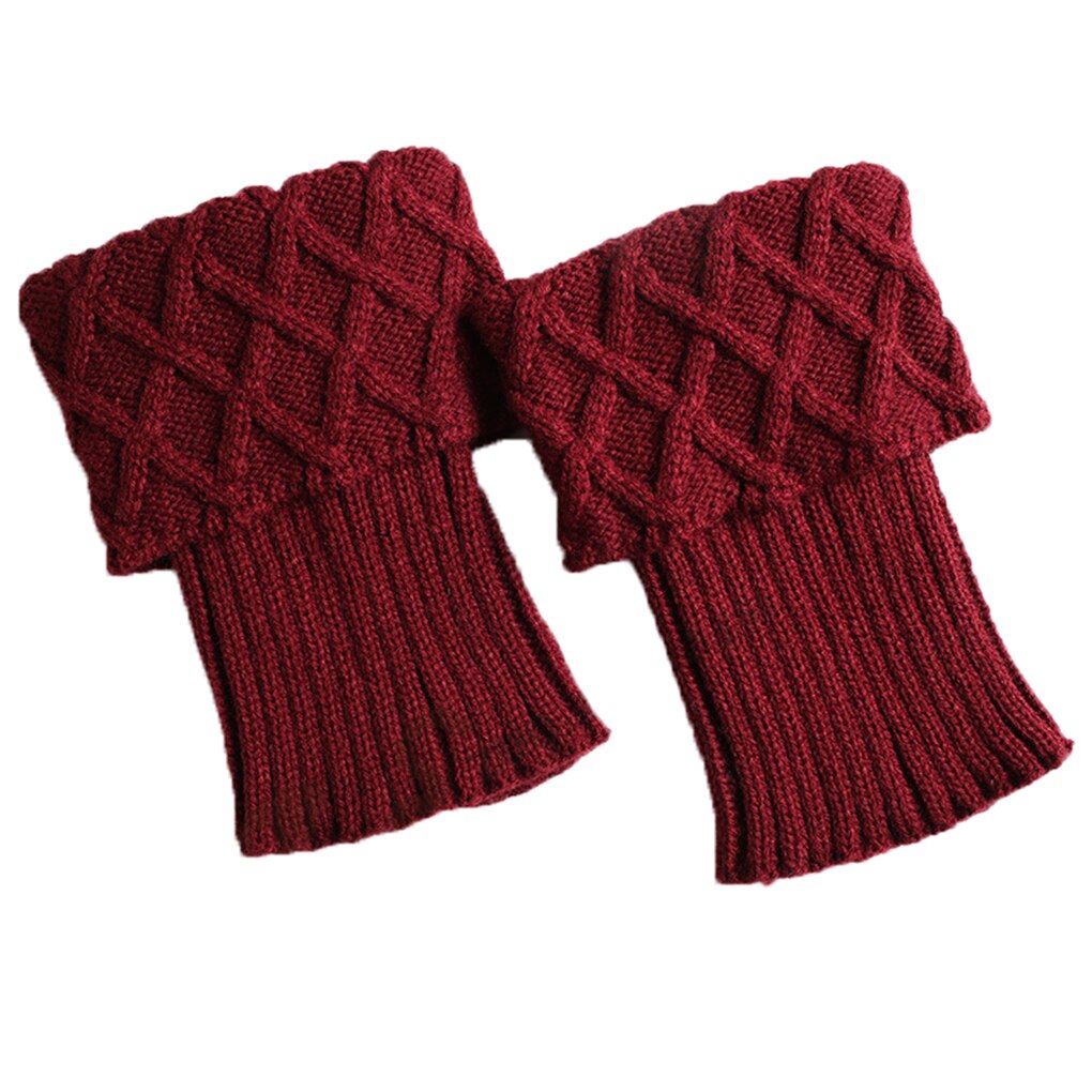Women Crochet Boot Cuffs Knit Toppers Boot Socks Winter Leg Warmers 1 Pair: NO.6
