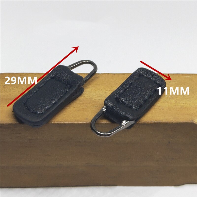 10Pcs Meetee 29-40mm Faux Leather Zipper Slider Pulls DIY Handmade Clothing Bag Hand Pendant Luggage Zip Puller Decor Accessory
