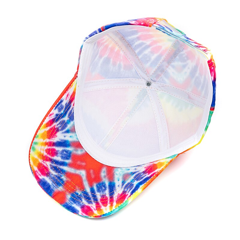 Udendørs afslappet tie dye kasketter til kvinder regnbuefarvet baseballkasket til kvinder streetwear sommerhat