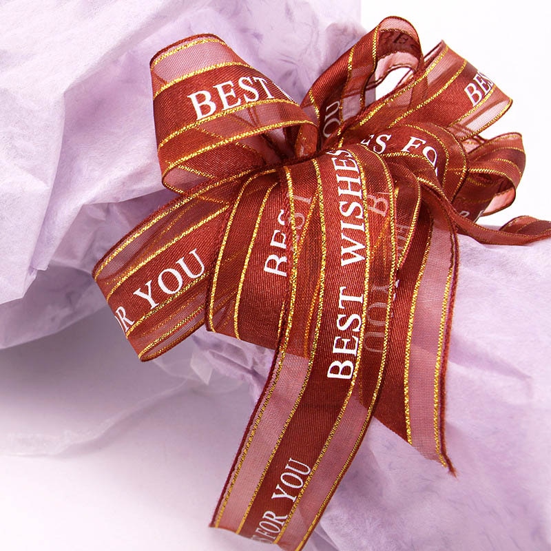 25mm 5m beste wensen voor jou organza lint voor bruiloft kerstfeest decoraties diy strik knutsel linten kaart inpakken