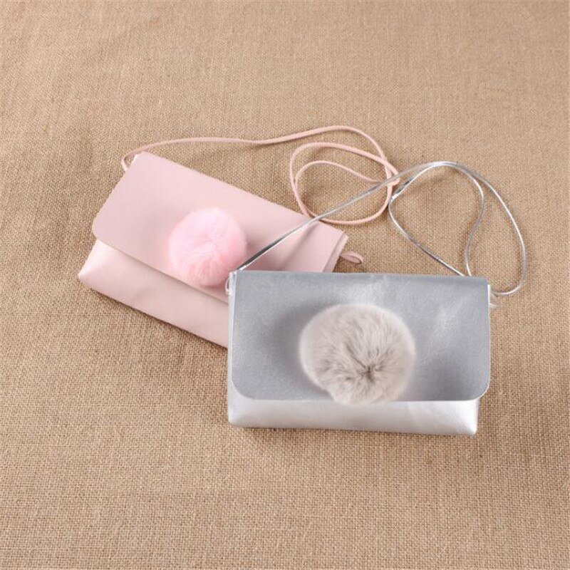 Monedero para niños versión coreana PU Hairball, sólida, sencillos para niños, de cumpleaños para niñas pequeñas, Monedero
